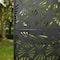 Glitzhome® 6ft. Black Galvanized Steel Irregular Geometric Pattern Privacy Screen Fence Panel & Room Divider